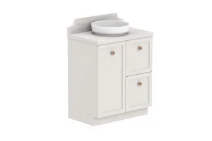 Mabel 750 Wall Hung Centre Bowl, Floor Mount, Feather Grey  by ADP, a Vanities for sale on Style Sourcebook