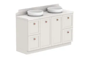 Mabel 1500 Wall Hung Double Bowl, Floor Mount, Feather Grey  by ADP, a Vanities for sale on Style Sourcebook