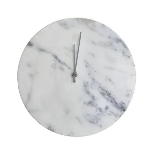 Ex Display - Marcella Marble Wall Clock - White by Interior Secrets - AfterPay Available by Interior Secrets, a Clocks for sale on Style Sourcebook