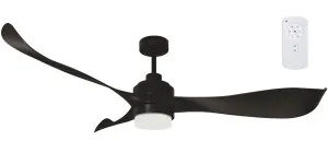 Eagle 56" DC Ceiling Fan 3 Blade With Dimmable 12W LED Light And Remote Black by Mercator, a Ceiling Fans for sale on Style Sourcebook