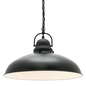 Verona Matte Black Metal Pendant Light 1 Light by Mercator, a Pendant Lighting for sale on Style Sourcebook