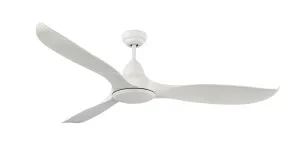 Martec 60" Wave DC Indoor/Outdoor Ceiling Fan With 18W Dimmable CCT LED Light White Satin by Martec, a Ceiling Fans for sale on Style Sourcebook