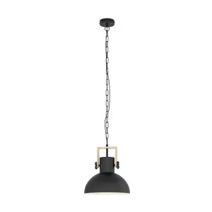 Eglo Lubenham Black Steel E27 Pendant Light 1 Light by Eglo, a Pendant Lighting for sale on Style Sourcebook