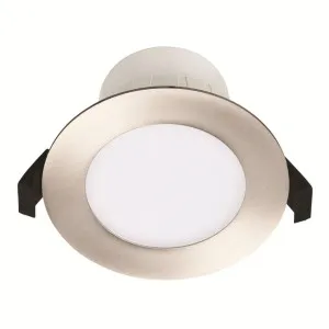 Roystar 9W Flat Trim Dipswitch TRI Colour LED Dimmable IP44 Downlight Brushed Chrome by Eglo, a LED Lighting for sale on Style Sourcebook