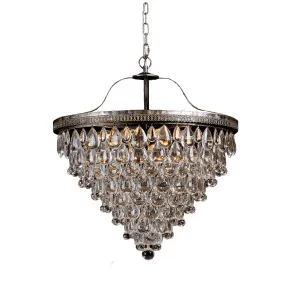 Bronze Lode Cascade Crystal Drop Pendant Light Large by Lode International, a Pendant Lighting for sale on Style Sourcebook