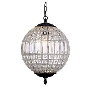 Lode Marseilles Bronze Crystal Ball Chandelier Pendant Light Small by Lode International, a Pendant Lighting for sale on Style Sourcebook