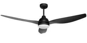 Bahama 52" DC Smart Wifi Enabled ABS Moulded Blade Ceiling Fan With 18W LED Light And Remote Matt Black by Brilliant, a Ceiling Fans for sale on Style Sourcebook