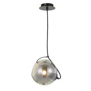 Bondi Round 1 Light Smoke Glass Pendant (E27) Large by Telbix, a Pendant Lighting for sale on Style Sourcebook