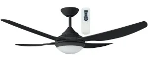 Ingram Deka 52" 1300mm Indoor/Outdoor Ceiling Fan With LED Light and Remote Black - CCT by Deka, a Ceiling Fans for sale on Style Sourcebook