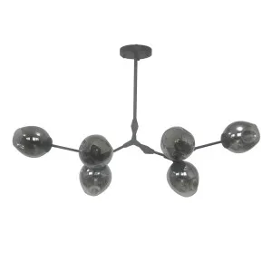 Evertop Black and Smoke Glass Pendant Light (E27) 6 Light by Evertop, a Pendant Lighting for sale on Style Sourcebook