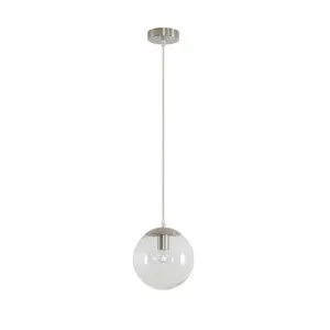 Domus Bubble 200 Clear Glass Pendant Light Edison Screw (E27) Satin Chrome by Domus, a Pendant Lighting for sale on Style Sourcebook