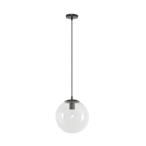 Domus Bubble 250 Clear Glass Pendant Light Edison Screw (E27) Black by Domus, a Pendant Lighting for sale on Style Sourcebook