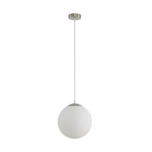 Domus Bubble 250 Opal Glass Pendant Light Edison Screw (E27) Satin Chrome by Domus, a Pendant Lighting for sale on Style Sourcebook