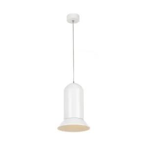 Telbix Parker Large 1 Light Bell Shaped Pendant Light LED White by Telbix, a LED Lighting for sale on Style Sourcebook