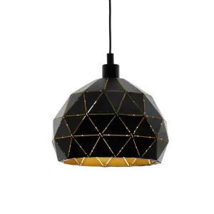 Eglo Roccaforte Black and Gold Pendant Light 400mm by Eglo, a Pendant Lighting for sale on Style Sourcebook