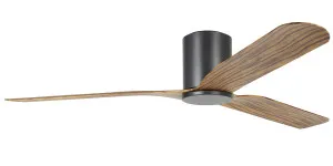 Eglo Iluka 52" ABS DC Hugger Ceiling Fan Black & Timber by Eglo, a Ceiling Fans for sale on Style Sourcebook