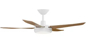 Calibo Enviro 52" (1320mm) DC Ceiling Fan with 18W CCT LED Light and Remote White & Koa by Calibo, a Ceiling Fans for sale on Style Sourcebook