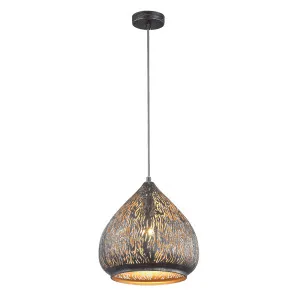 Evertop Black Etched Pendant Light (E27) Dome by Evertop, a Pendant Lighting for sale on Style Sourcebook