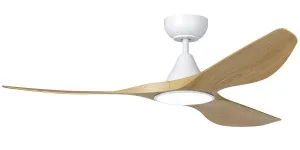 Eglo Surf 48" ABS DC Ceiling Fan with 20W CCT LED Light White & Oak by Eglo, a Ceiling Fans for sale on Style Sourcebook