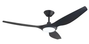 ThreeSixty Delta 56" (1420mm) Polymer Blade DC Ceiling Fan with 18W LED Light Black by ThreeSixty, a Ceiling Fans for sale on Style Sourcebook