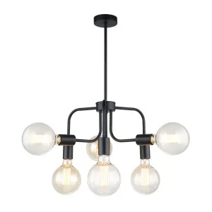 CLA Hexa 6 Light Pendant (E27) Black by Compact Lamps Australia, a Pendant Lighting for sale on Style Sourcebook