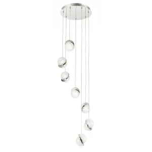 Luxsion Lighting Silver Uranus CCT LED Crystal Pendant Light 7 Light by Luxsion Lighting, a Chandeliers for sale on Style Sourcebook