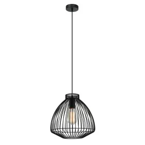 CLA Manu Concave Wire Cage Pendant (E27) Black by Compact Lamps Australia, a Pendant Lighting for sale on Style Sourcebook