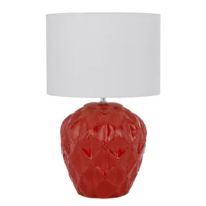 Telbix Diaz Ceramic Table Lamp (E27) Red by Telbix, a Table & Bedside Lamps for sale on Style Sourcebook