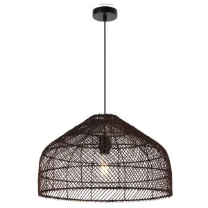 Brown Telbix Frya Woven Pendant (E27) Large by Telbix, a Pendant Lighting for sale on Style Sourcebook