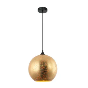 CLA Roche Cracked Glass Pendant (E27) Matt Gold by Compact Lamps Australia, a Pendant Lighting for sale on Style Sourcebook