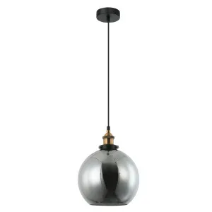 CLA Pesini Wine Glass Pendant with Antique Brass Highlight (E27) Smokey Black by Compact Lamps Australia, a Pendant Lighting for sale on Style Sourcebook