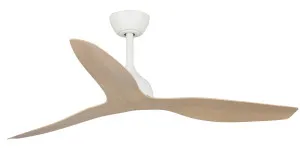 Fanco Eco Style 60" DC Indoor/Outdoor Ceiling Fan with Remote White & Beechwood by Fanco, a Ceiling Fans for sale on Style Sourcebook