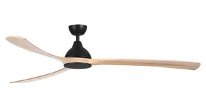 Martec Norfolk Aero DC 86" Smart DC Ceiling Fan with Remote Black & Natural by Martec, a Ceiling Fans for sale on Style Sourcebook