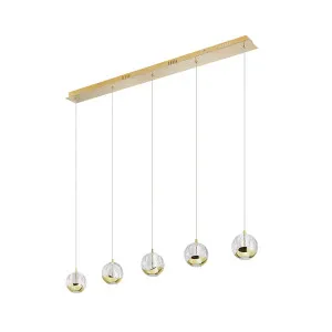 Telbix Segovia 5 Light LED Bar Pendant Gold by Telbix, a Pendant Lighting for sale on Style Sourcebook