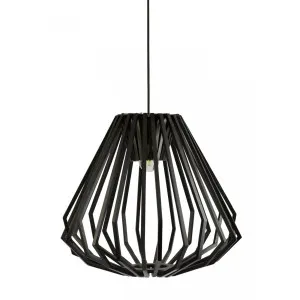 Black Fiorentino Ragusa Wood Veneer Pendant (E27) Large by Fiorentino, a Pendant Lighting for sale on Style Sourcebook