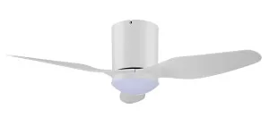 Fanco Smart Studio 42" (1066mm) Low Profile ABS Blade DC Ceiling Fan With 18W Dimmable CCT LED Light & Remote White by Fanco, a Ceiling Fans for sale on Style Sourcebook