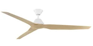 Fanco Smart Infinity-iD 64" (1620mm) DC Ceiling Fan With Remote White & Beechwood by Fanco, a Ceiling Fans for sale on Style Sourcebook