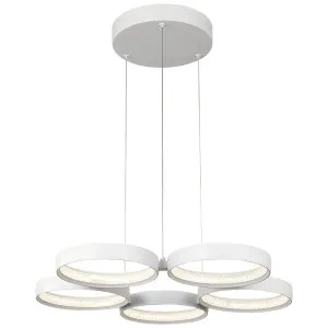 Cougar Olympus 5 Light CCT LED Pendant White by Cougar, a Chandeliers for sale on Style Sourcebook