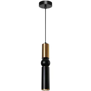 Cougar Rolo 1 Light Pendant Black and Gold by Cougar, a Pendant Lighting for sale on Style Sourcebook