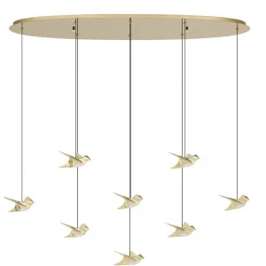 Eglo Paratebueno 8 Light Oval LED Pendant Brass by Eglo, a Pendant Lighting for sale on Style Sourcebook