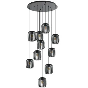 Eglo Romazzina 10 Light Pendant Black by Eglo, a Pendant Lighting for sale on Style Sourcebook