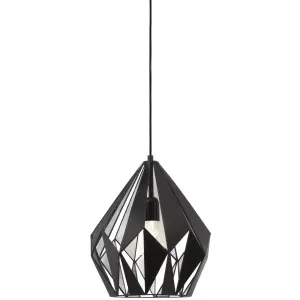 Eglo Carlton 1 Light Pendant Light Black & Silver by Eglo, a Pendant Lighting for sale on Style Sourcebook