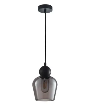 Black Smoke CLA Champan Glass Ellipse Pendant (E27) 1 Light by Compact Lamps Australia, a Pendant Lighting for sale on Style Sourcebook