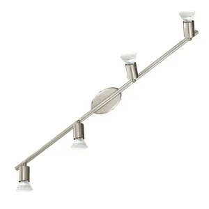 Eglo Buzz LED Satin Nickel Adjustable GU10 Spotlight - Cool White 4 Light by Eglo, a LED Lighting for sale on Style Sourcebook