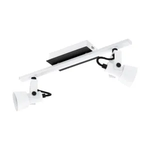 Eglo Trillo White and Black Adjustable LED GU10 Spotlight - Neutral White 2 Light by Eglo, a LED Lighting for sale on Style Sourcebook