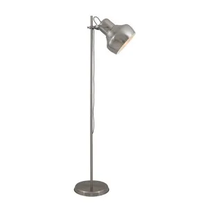 Telbix Grande Brushed Finish Adjustable Floor Lamp (E27) Nickel by Telbix, a Floor Lamps for sale on Style Sourcebook