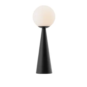 Mercator Lucia Metal and Opal Glass Table Lamp (E27) Matte Black by Mercator, a Table & Bedside Lamps for sale on Style Sourcebook