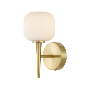 Telbix Bobo Ribbed Barrel Glass Wall Light Antique Gold by Telbix, a LED Lighting for sale on Style Sourcebook