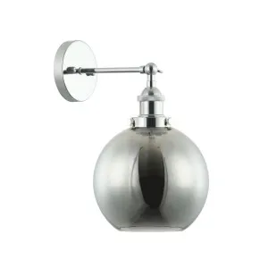 CLA Pesini Wine Glass Interior Wall Light with Chrome Highlight (E27) Black Smoke by Compact Lamps Australia, a Wall Lighting for sale on Style Sourcebook