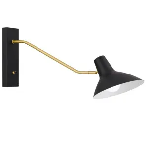 Farbon Telbix Classic Long Flexi-Arm Wall Lamp (E27) Black & Gold by Telbix, a Wall Lighting for sale on Style Sourcebook